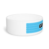 Dog Bowl - "Good Dog" Blue Patterned Ceramic Pet Bowl