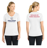 Education Champions Ladies Short Sleeve Performance V-neck