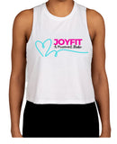 JoyFit White Cotton Crop Top Tank